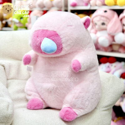 Gấu bông Capybara hồng rút mũi