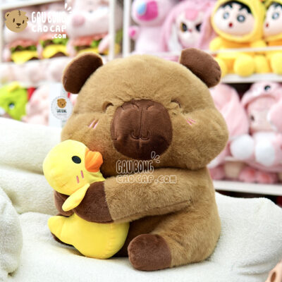 Gấu bông Capybara ôm vịt vàng